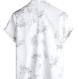 Chemise à Manches Courtes en Coton Imprimée Florale pour Homme