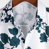 Chemise en Coton Floral d'Été à Manches Courtes pour Homme