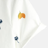 Chemise en Coton d'Été à Manches Courtes pour Homme, Boutons, Plage, Vacances