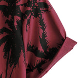 Chemise à Manches Courtes en Coton avec Col et Imprimé de Palmiers pour Homme