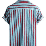Chemise en Coton pour Homme à Manches Courtes avec Boutons
