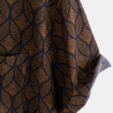 Chemise à Manches Courtes en Coton avec Poche à Motif Géométrique Rétro en Marron pour Homme