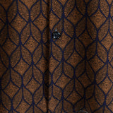 Chemise à Manches Courtes en Coton avec Poche à Motif Géométrique Rétro en Marron pour Homme