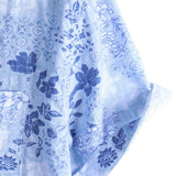 Chemise Rétro en Coton à Manches Courtes Florale Bleue pour Homme