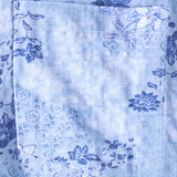 Chemise Rétro en Coton à Manches Courtes Florale Bleue pour Homme