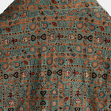 Chemise en Coton pour Homme Vintage à Imprimé Paisley des Années 70 avec Boutons en Marron Boho Rétro Tribal à Manches Courtes