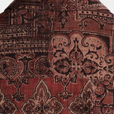 Chemise en Coton pour Homme Rétro avec Imprimé Paisley Floral, Boutons, Vintage, Vacances, Western, Marron, à Manches Courtes