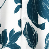 Chemise en Coton d'Été Décontractée à Fleurs pour Homme, avec Boutons et Manches Courtes, Idéale pour des Vacances à la Plage