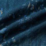 Chemise Casual en Coton à Manches Courtes avec Imprimé Floral Aquarelle en Bleu pour Homme