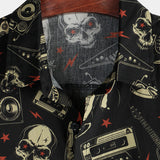 Chemise Hawaïenne en Coton Amusante et Fraîche de Musique Punk Rock pour Homme