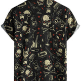 Chemise Hawaïenne en Coton Amusante et Fraîche de Musique Punk Rock pour Homme