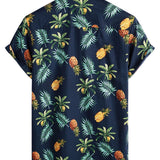 Chemise Hawaïenne en Coton à Manches Courtes avec Imprimé d'Ananas pour Homme