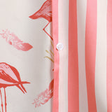 Chemise à Manches Courtes en Coton avec Imprimé Flamant Rose et Rayures pour Homme