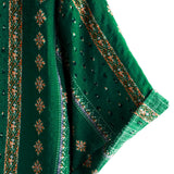 Chemise à Manches Courtes en Coton Vintage des Années 70 avec Imprimé Rayé Vert pour Homme