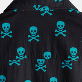 Chemise en Coton d'Été à Manches Courtes pour Homme avec Design de Crâne Punk Rock