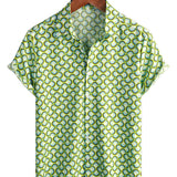 Chemise à Manches Courtes en Coton Vert Frais d'Été pour Homme