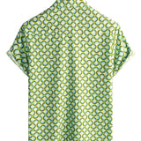 Chemise à Manches Courtes en Coton Vert Frais d'Été pour Homme