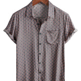 Chemise à Manches Courtes en Coton pour Homme avec Boutons