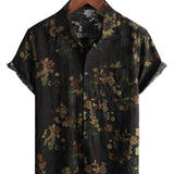 Chemise en Coton de Plage Décontractée à Manches Courtes pour Homme
