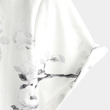 Chemise Hawaïenne en Coton Blanc à Fleurs pour Homme