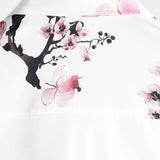 Chemise en Coton d'Été à Manches Courtes avec Imprimé Floral Rose pour Homme