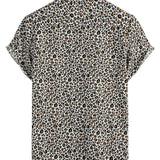 Chemise en Coton à Manches Courtes Léopard pour Homme