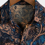 Chemise en Coton de Resort à Manches Courtes Florale Rétro pour Homme
