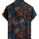 Chemise en Coton de Resort à Manches Courtes Florale Rétro pour Homme
