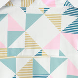 Chemise en Coton d'Été à Manches Courtes avec Imprimé Géométrique en Triangle Artistique pour Homme