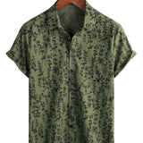 Chemise à Manches Courtes en Coton à Boutons Vintage Florale pour Homme