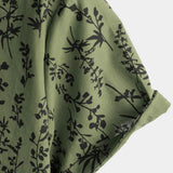 Chemise à Manches Courtes en Coton à Boutons Vintage Florale pour Homme
