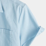 Chemise Casual en Coton à Manches Courtes pour Homme