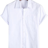 Chemise Casual en Coton à Manches Courtes pour Homme