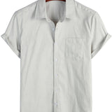 Chemise Casual en Coton à Manches Courtes pour Homme