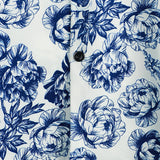 Chemise à Manches Courtes en Coton avec Imprimé de Crâne Floral de Couronne Punk Rock pour Homme