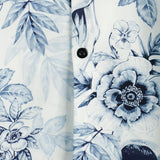 Chemise Casual en Coton à Manches Courtes avec Bouton et Imprimé Floral de Skull pour Homme