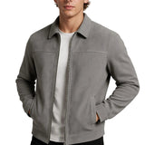 Veste en Suède Grise pour Hommes – Veste Casual Moderne