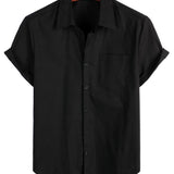 Chemise Casual en Coton à Manches Courtes pour Homme