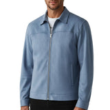 Veste en Suède Bleu Poussiéreux pour Hommes – Élégante et Polyvalente Veste de Tous les Jours