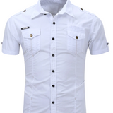 Chemise à Manches Courtes en Coton pour Homme