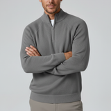 Pull Herre à Zip Demi avec Col Montant – Gris