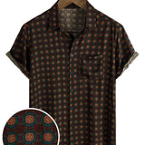 Chemise en Coton d'Été Casual Vintage à Manches Courtes pour Homme