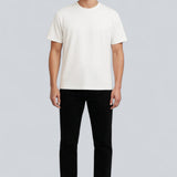 T-shirt pour Homme en Coton – Respirant à Manches Courtes Col Rond – Blanc