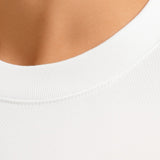 T-shirt pour Homme en Coton – Respirant à Manches Courtes Col Rond – Blanc