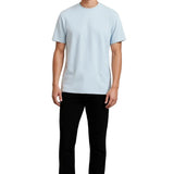 T-shirt en Coton pour Homme – Respirant à Manches Courtes Col Rond – Bleu Brume