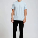 T-shirt pour hommes en coton – Respirant à manches courtes et col rond – Bleu brume