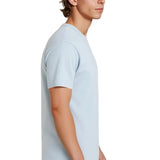 T-shirt en Coton pour Homme – Respirant à Manches Courtes Col Rond – Bleu Brume