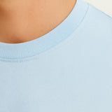 T-shirt pour hommes en coton – Respirant à manches courtes et col rond – Bleu brume