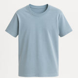 T-shirt pour hommes en coton – Respirant à manches courtes et col rond – Bleu brume