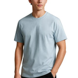 T-shirt en Coton pour Homme – Respirant à Manches Courtes Col Rond – Bleu Brume